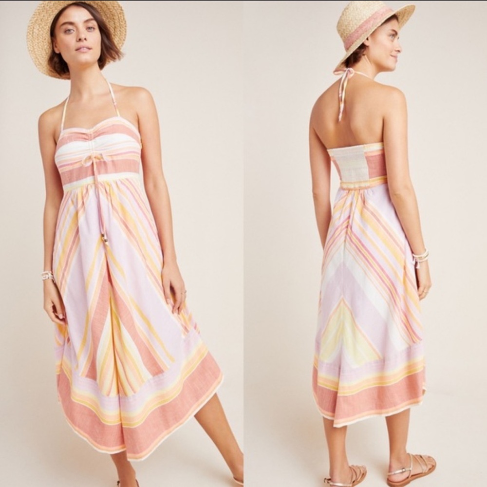 Anthropologie Savannah halter midi dress
